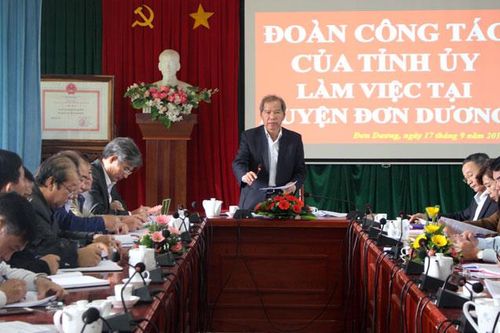 Bí thư Tỉnh ủy làm việc tại huyện Đơn Dương
