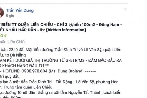 Tung tin thất thiệt bán 23 lô đất mặt tiền ở Đà Nẵng, nhân viên bất động sản bị phạt 10 triệu đồng