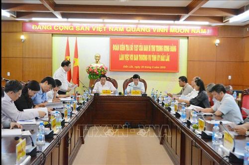 Đoàn kiểm tra của Ban Bí thư làm việc với Ban Thường vụ Tỉnh ủy Đắk Lắk