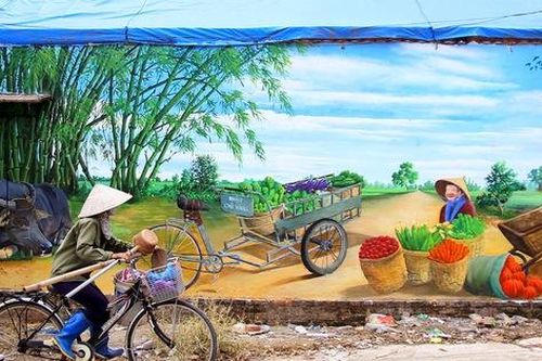 Ngôi làng giữa Hà Nội bỗng đẹp nao lòng bởi những bức tranh tường
