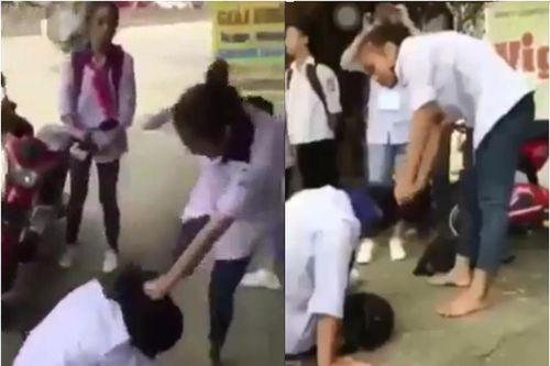Nữ sinh đánh bạn 'không trượt phát nào' khiến dân mạng dựng tóc gáy