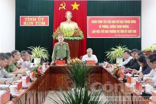 Bộ trưởng Tô Lâm làm việc về phòng chống tham nhũng tại Kon Tum