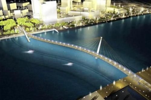 Cầu đi bộ nối quận 1 với Thủ Thiêm sẽ có làn xe đạp, băng chuyền