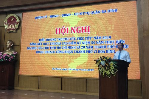Quận Ba Đình: Phong trào ''Người tốt, việc tốt'' góp phần thực hiện tốt chỉ tiêu kinh tế - xã hội