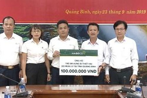 HABECO hỗ trợ 200 triệu đồng tới trẻ em vùng bị thiệt hại do mưa lũ tại Quảng Bình và Quảng Trị