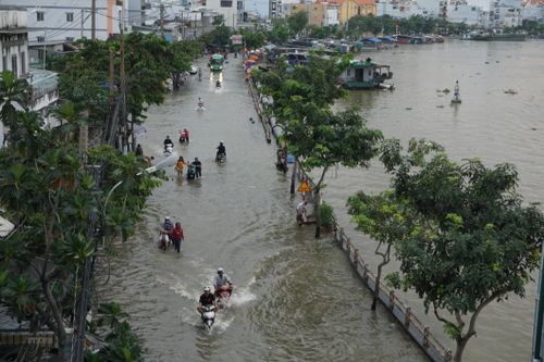 Triều cường vượt mức báo động 3 tại Thành phố Hồ Chí Minh