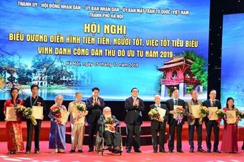 Hà Nội vinh danh công dân Thủ đô ưu tú năm 2019