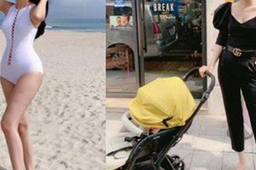 Á hậu Thanh Tú diện áo tắm khoe vóc dáng nuột nà sau khi sinh con