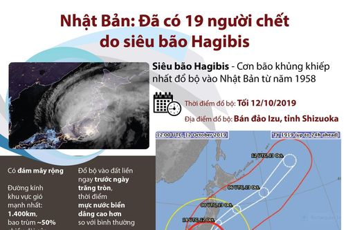 Siêu bão Hagibis hoành hành, 19 người tử vong tại Nhật Bản
