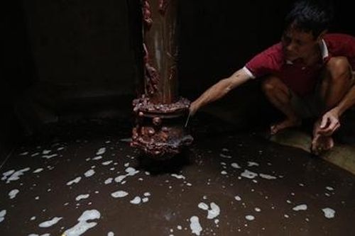 Thau rửa bể ngầm, người dân kinh hãi nước đen kịt, mùi khét lẹt