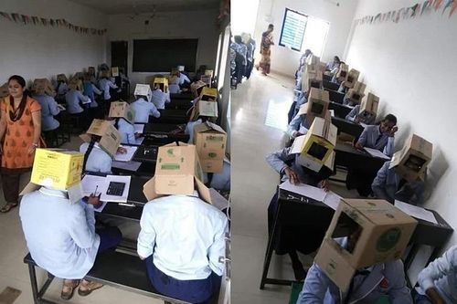 Trường học Ấn Độ bị nói vô nhân đạo vì bắt sinh viên đội hộp khi thi