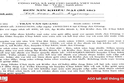 Sẽ đối thoại, giải quyết vụ việc của ông Trần Văn Quang