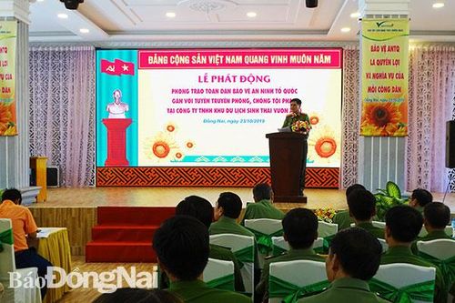 Phát động phong trào Toàn dân bảo vệ an ninh Tổ quốc tại Khu du lịch Vườn Xoài