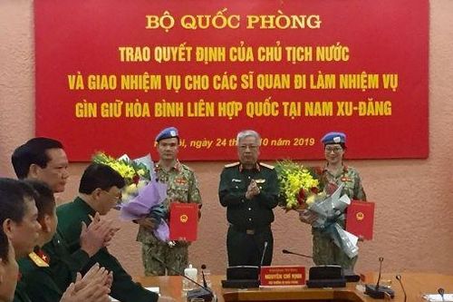 Việt Nam có thêm 2 sĩ quan làm nhiệm vụ gìn giữ hòa bình tại Nam Sudan