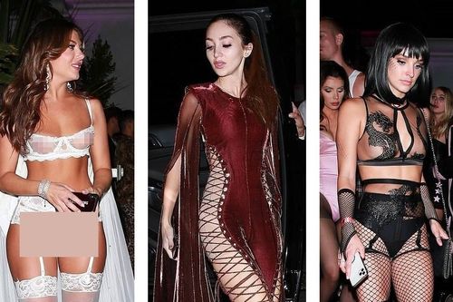 Dàn mỹ nhân diện nội y xuyên thấu dự tiệc Halloween của Paris Hilton