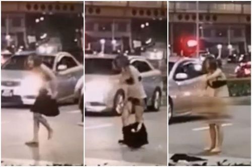 Cô gái lột đồ giữa đường chạy theo người đàn ông ở Singapore