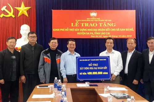 400 triệu đồng hỗ trợ xã San Sả Hồ xây nhà đại đoàn kết