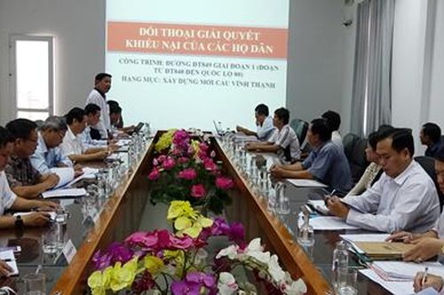 Đối thoại giải quyết khiếu nại liên quan thực hiện dự án cầu Vĩnh Thạnh