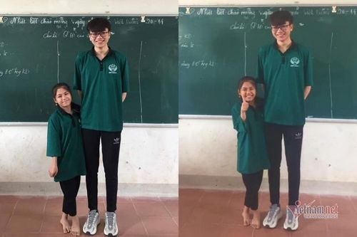 Đôi bạn 'khổng lồ và tí hon' chênh nhau đến nửa mét