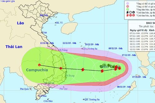 Bão số 6 chuyển hướng về đất liền nước ta, sức gió tiếp tục tăng