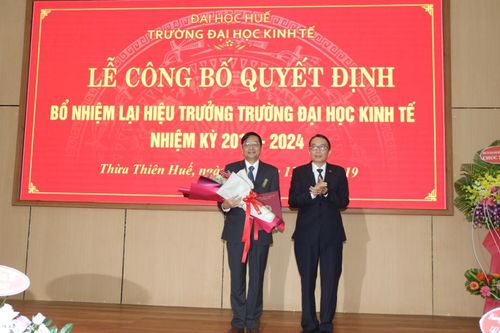 Giáo dục Tin tức giáo dục Bổ nhiệm lại Hiệu trưởng Trường ĐH Kinh tế, ĐH Huế