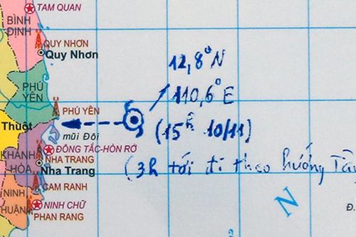 Dự báo bão số 6 sẽ đi vào phía bắc tỉnh Khánh Hòa
