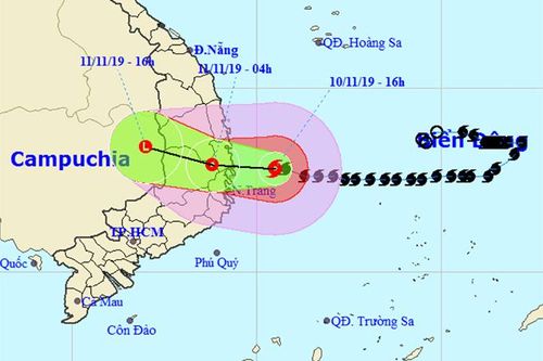 Bão số 6 ngay trên vùng biển gần bờ các tỉnh Bình Định đến Khánh Hòa