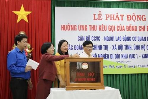 Chính trị - Xã hội An sinh xã hội Các cơ quan đoàn thể chính trị - xã hội tỉnh ủng hộ người nghèo Khu vực I, Kinh thành Huế tái định cư