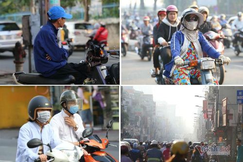 Co ro đi làm ngày Sài Gòn se lạnh, mờ ảo sương mù