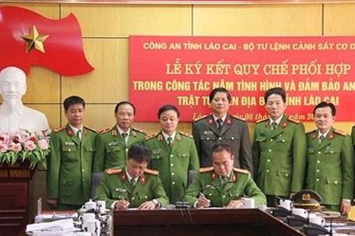 Ký kết Quy chế phối hợp giữa CA tỉnh Lào Cai với Bộ Tư lệnh CSCĐ