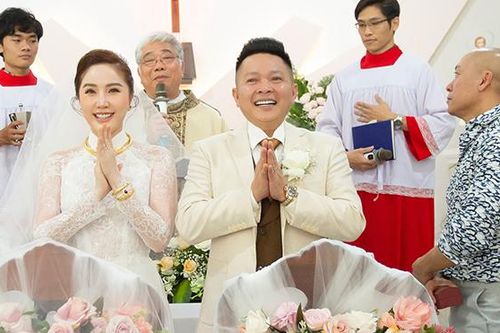 Ảnh cưới đẹp lung linh của Bảo Thy và ông xã doanh nhân Phan Lĩnh ở nhà thờ