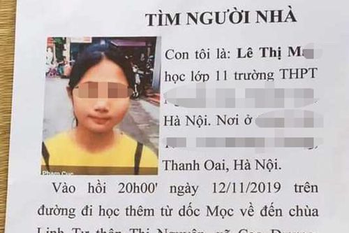 Tìm thấy nữ sinh lớp 11 mất tích ở Hà Nội khi đi học thêm