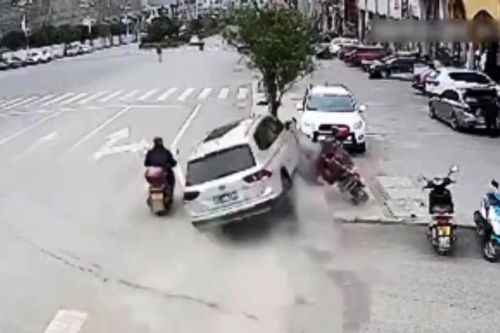 Đạp nhầm chân ga, SUV hạ gục hàng cây bên đường
