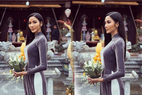 Hoàng Thùy diện áo dài đẹp nền nã, liệu có mang bộ ưng ý nhất diện tại Miss Universe 2019?