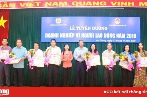 Tuyên dương 'Doanh nghiệp vì người lao động' năm 2019