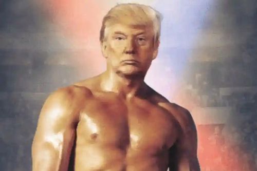 TT Trump đăng hình ghép với thân hình vạm vỡ của võ sĩ Rocky
