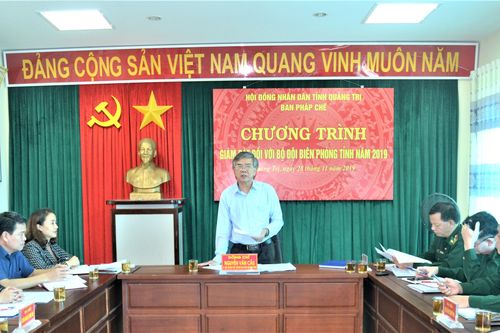 Ban Pháp chế HĐND tỉnh Quảng Trị làm việc với Bộ Chỉ huy Bộ đội Biên phòng tỉnh