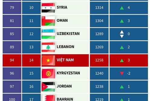 Tuyển Việt Nam vươn lên thứ hạng FIFA tốt nhất 20 năm qua