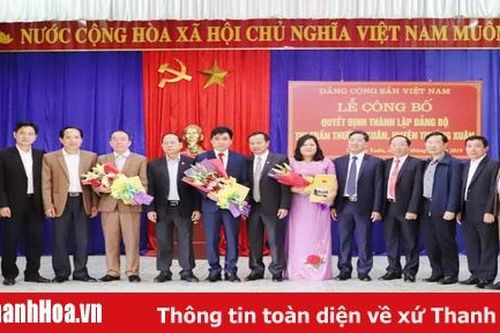 Huyện Thường Xuân: Công bố quyết định thành lập Đảng bộ thị trấn, nhiệm kỳ 2015 - 2020
