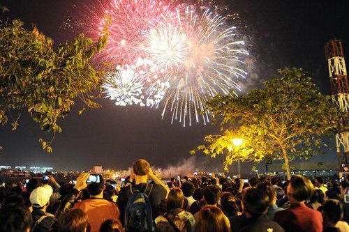 Bắn pháo hoa nghệ thuật tại Khu Du lịch Quốc gia Mũi Cà Mau
