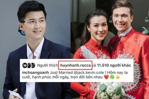 Huỳnh Anh âm thầm like ảnh MC Hoàng Oanh và chồng Tây dù đã hủy theo dõi MXH