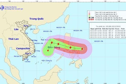 Ngày 4.12, siêu bão Kammuri có khả năng vào biển Đông