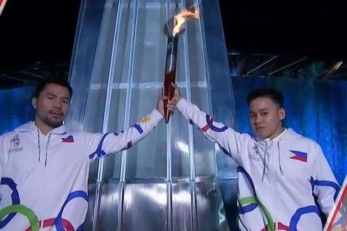 Cảnh thắp đuốc ở lễ khai mạc SEA Games được ghi hình trước