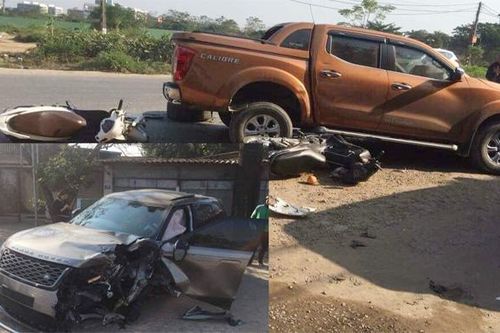 Hà Nội: Ô tô Range Rover nát đầu sau tai nạn liên hoàn, 2 người bị thương
