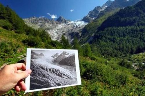 Sông băng ở Thụy Sĩ tan chảy cảnh báo tình trạng nóng lên toàn cầu