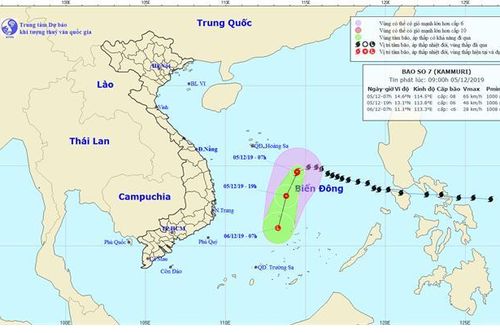 Bão số 7 suy yếu thành áp thấp nhiệt đới