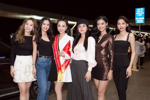 Dàn Hoa- Á hậu gây 'náo loạn' sân bay, tiễn Thúy An đi thi Hoa hậu Liên lục địa