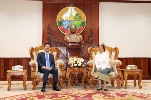 Bộ trưởng Lê Thành Long tiếp kiến Chủ tịch Quốc hội Lào
