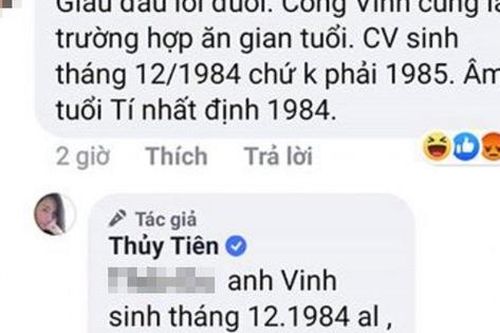 Công Vinh bị cư dân mạng 'mỉa mai' chuyện khai gian tuổi, Thủy Tiên đáp trả cực 'gắt'