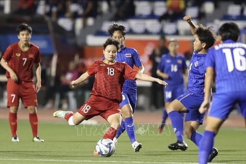 SEA Games 30: Hiệp 1 bất phân thắng bại giữa Đội tuyển nữ Việt Nam và Thái Lan